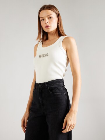 BOSS Top 'Ematite' in White: front