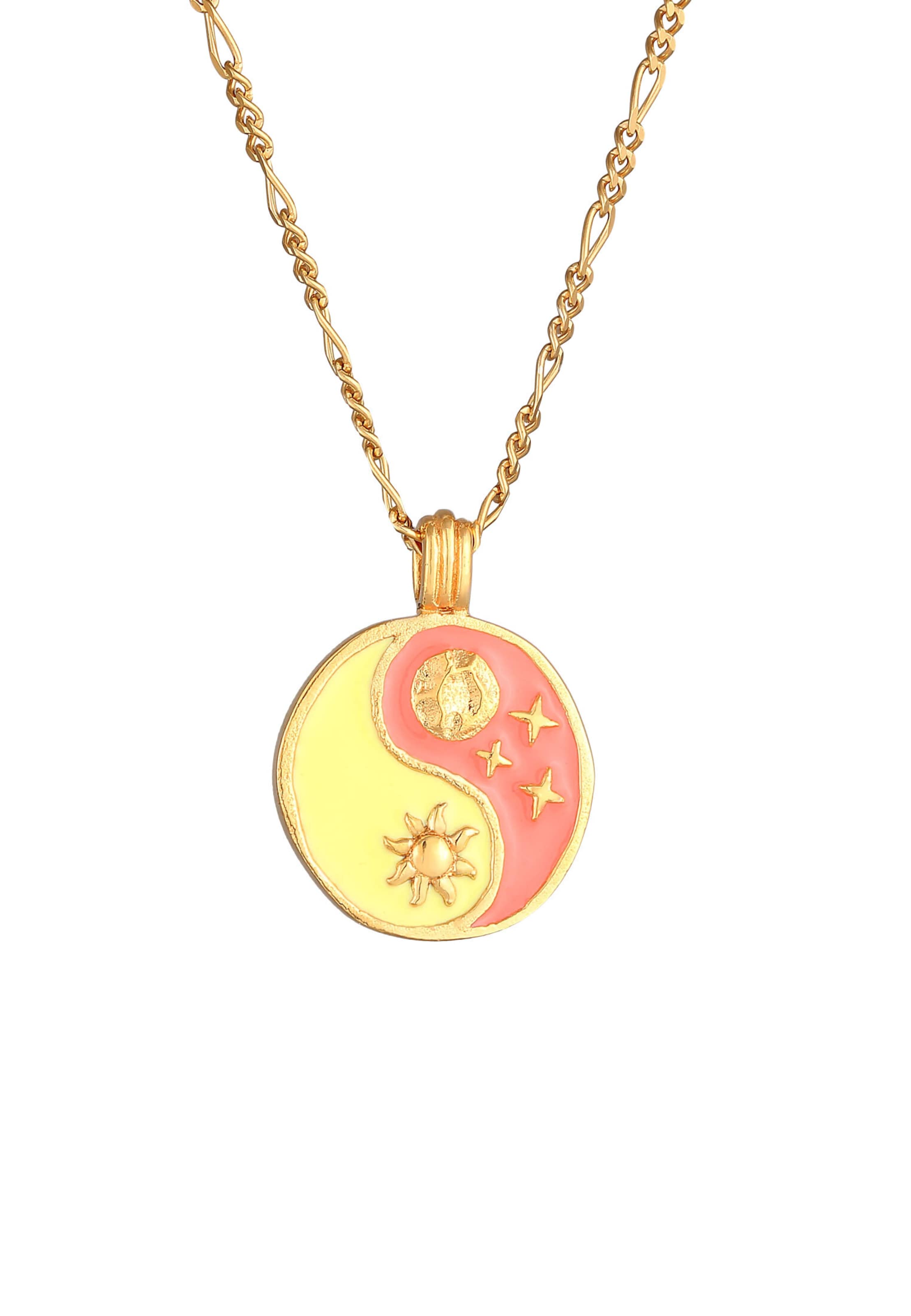 ELLI Ketting 'Sonne, Sterne, Yin und Yang' in Goud