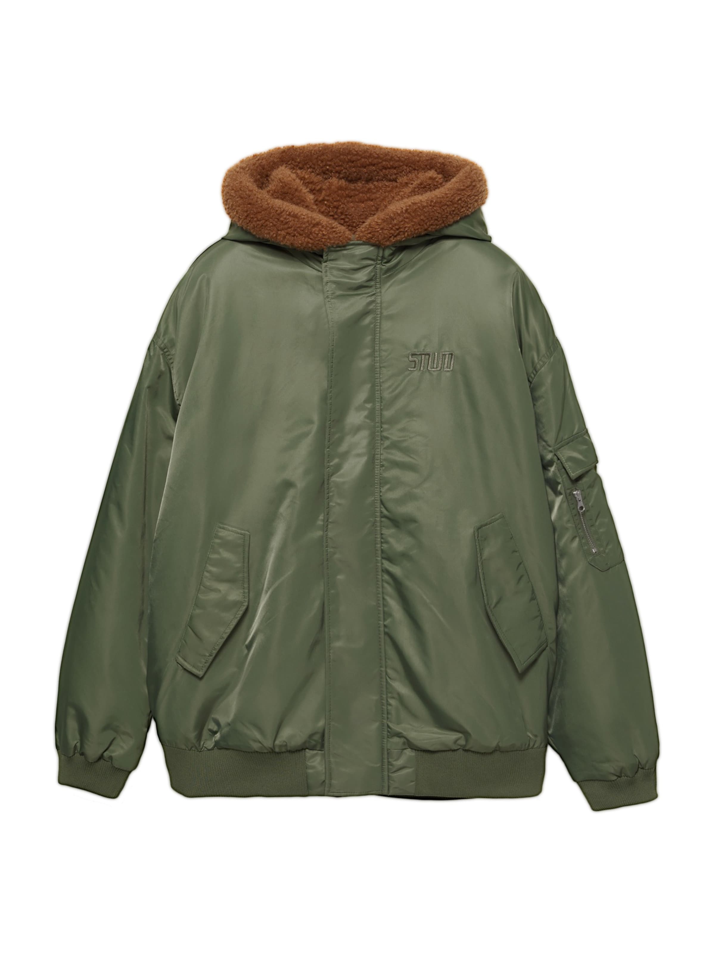 Pull&Bear Zimska jakna | oliva barva, Prikaz izdelka