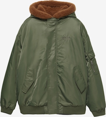 Pull&Bear Talvitakki värissä vihreä: etupuoli