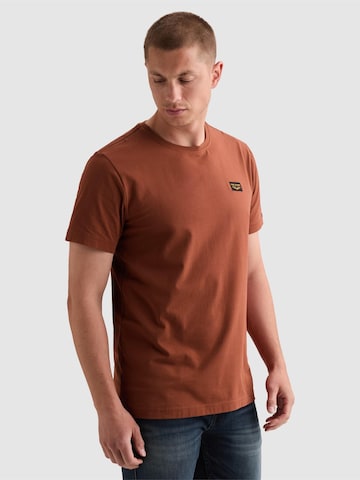 Maglietta 'American Classic T-shirt in cotton with stretch' di PME Legend in marrone: frontale
