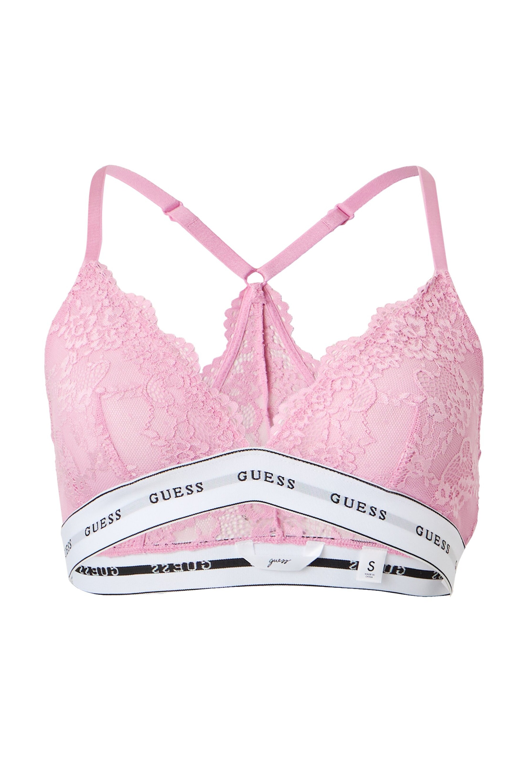 GUESS Trojúhelníková Podprsenka 'BELLE' – pink: přední strana