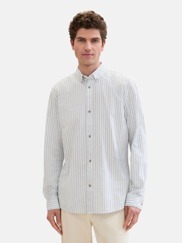 TOM TAILOR DENIM Regular fit Button Up Shirt in White: front