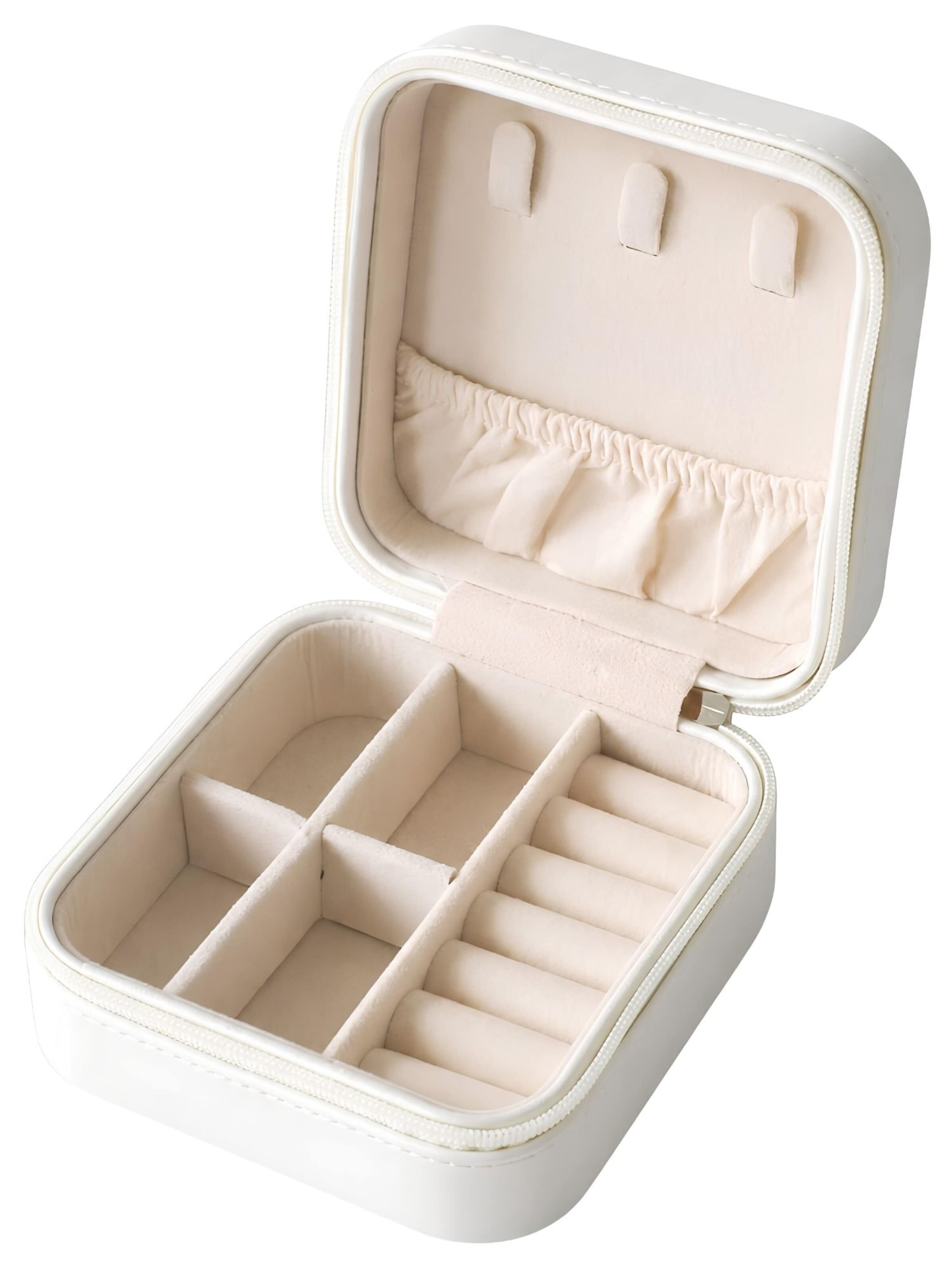 Boîte à bijoux 'Square Travel Jewelry Box - White' UNIQ Beauty en blanc