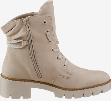 Rieker Lace-Up Ankle Boots in Beige