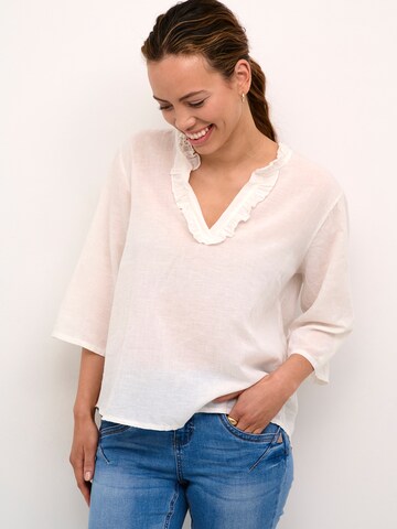 Cream Blouse in White: front