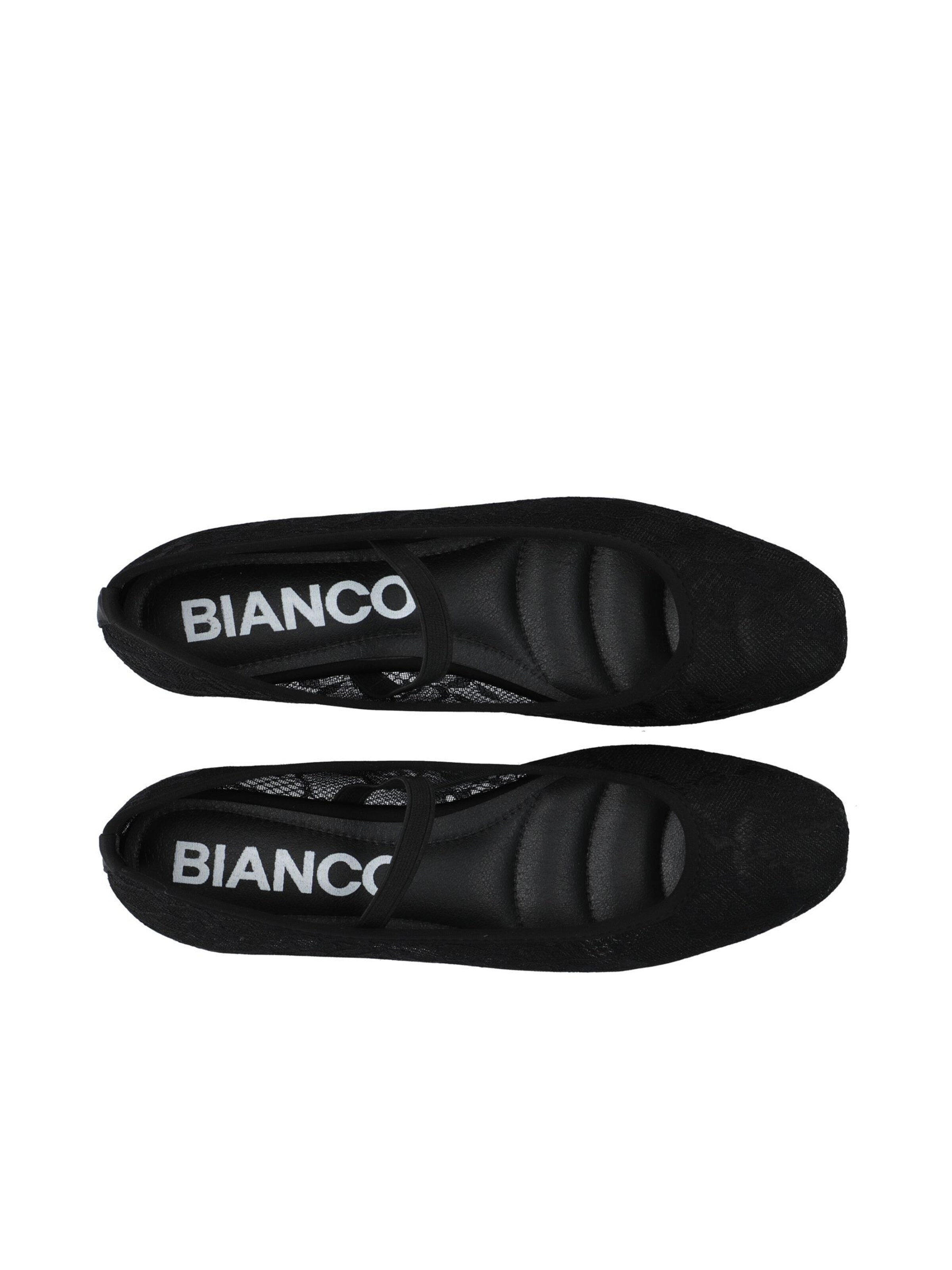 Bianco Ballet Flats with Strap 'Lilja' in Black