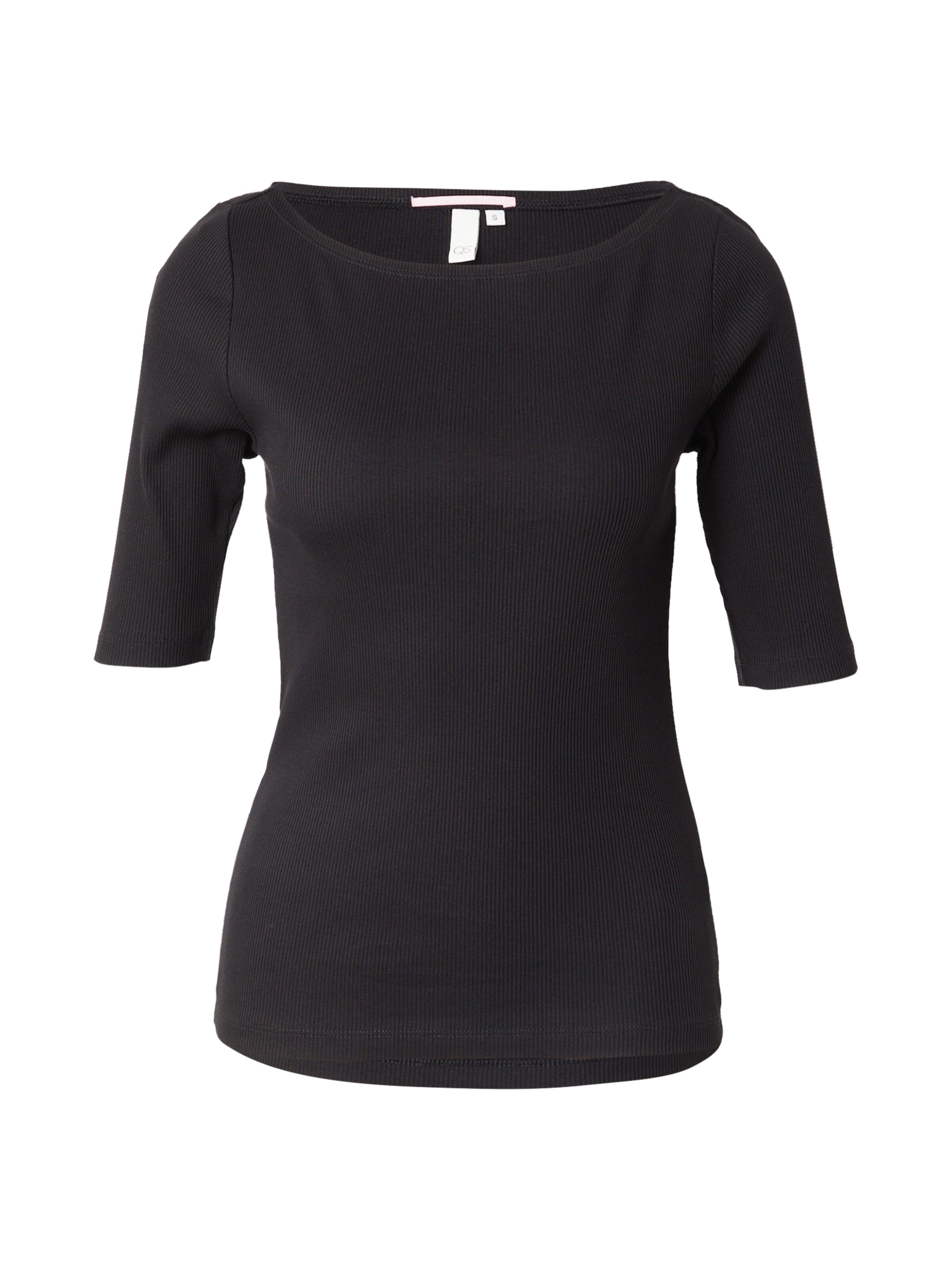 QS T-shirt i svart: framsida