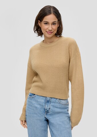 Pull-over QS en beige : devant