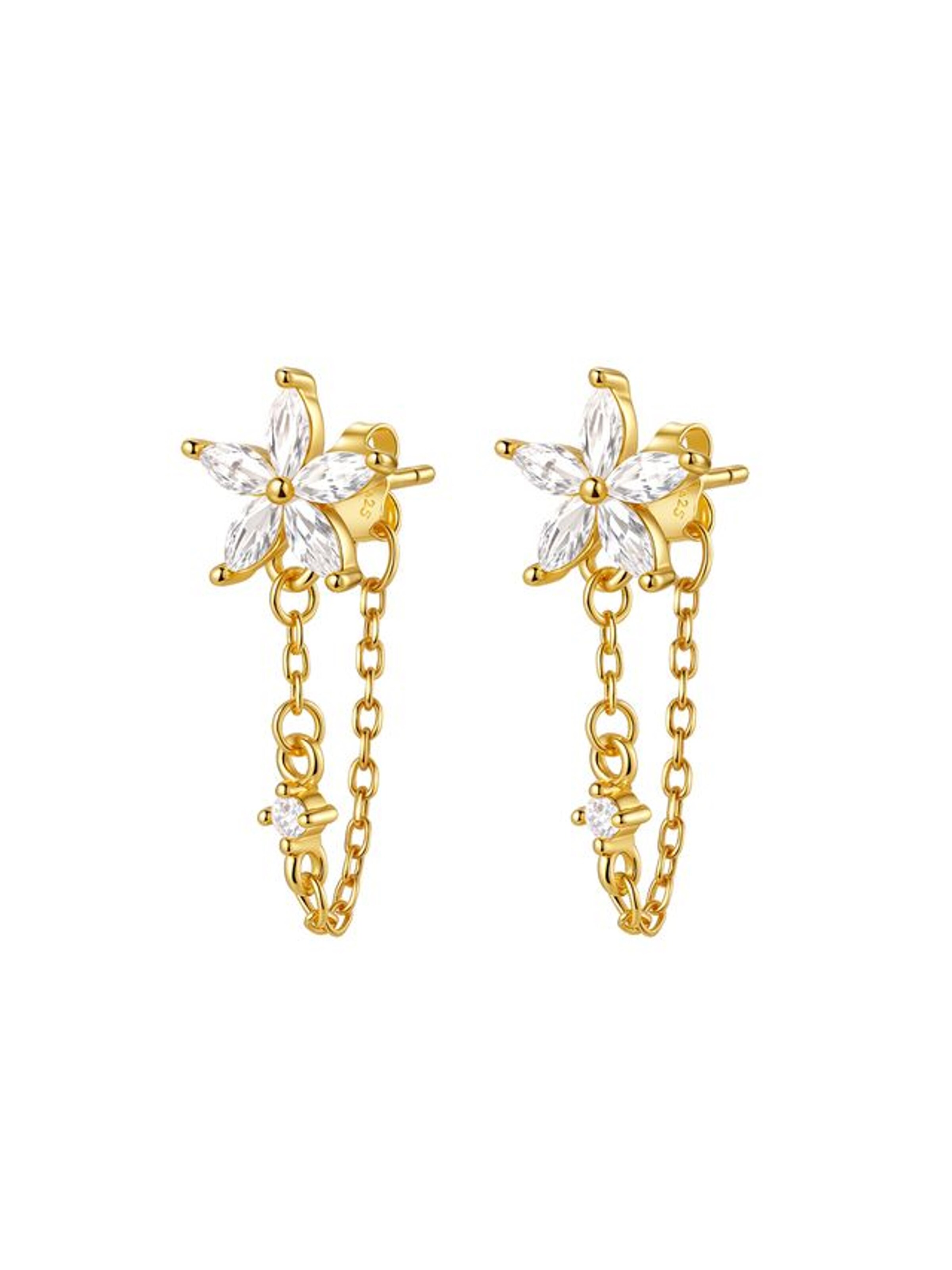 Hey Happiness Ohrringe 'Petal Blossom' in Gold: Vorderseite