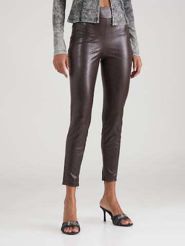 Skinny Leggings 'PRISCILLA' GUESS en marron : devant