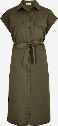 Apricot Cotton Slub Midi Shirt Dress ' ' in Grün: Vorderseite