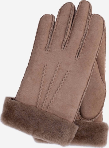 KESSLER Full Finger Gloves in Brown: front