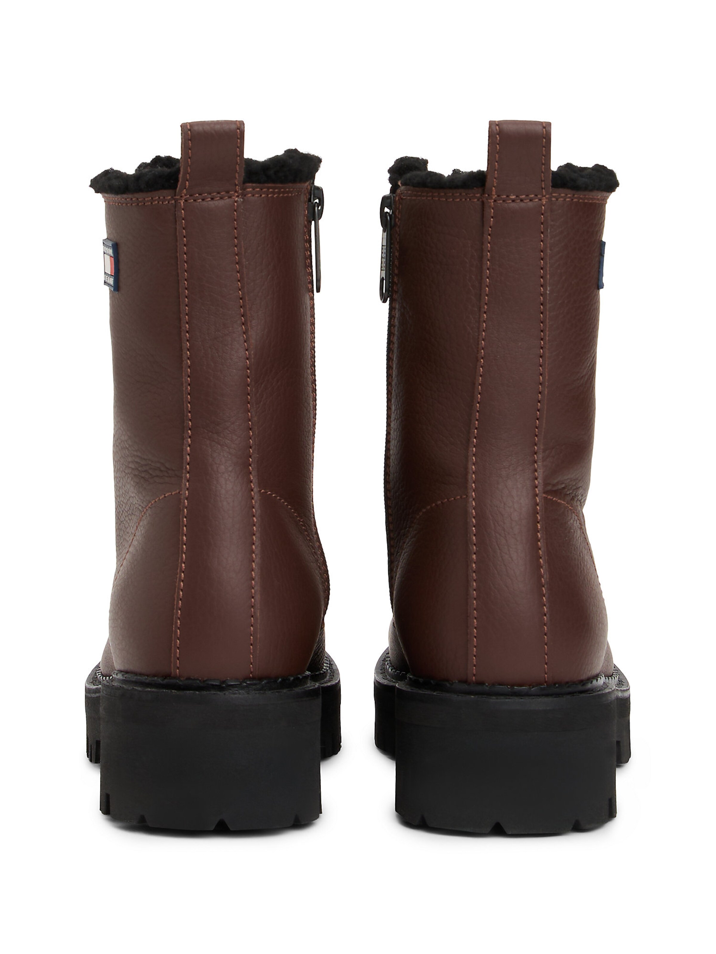 Tommy Jeans Lace-Up Ankle Boots in Brown