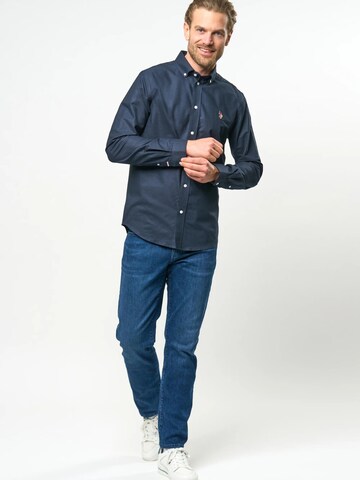 U.S. POLO ASSN. Regular fit Overhemd in Blauw
