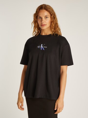 Tricou de la Calvin Klein Jeans pe negru: față