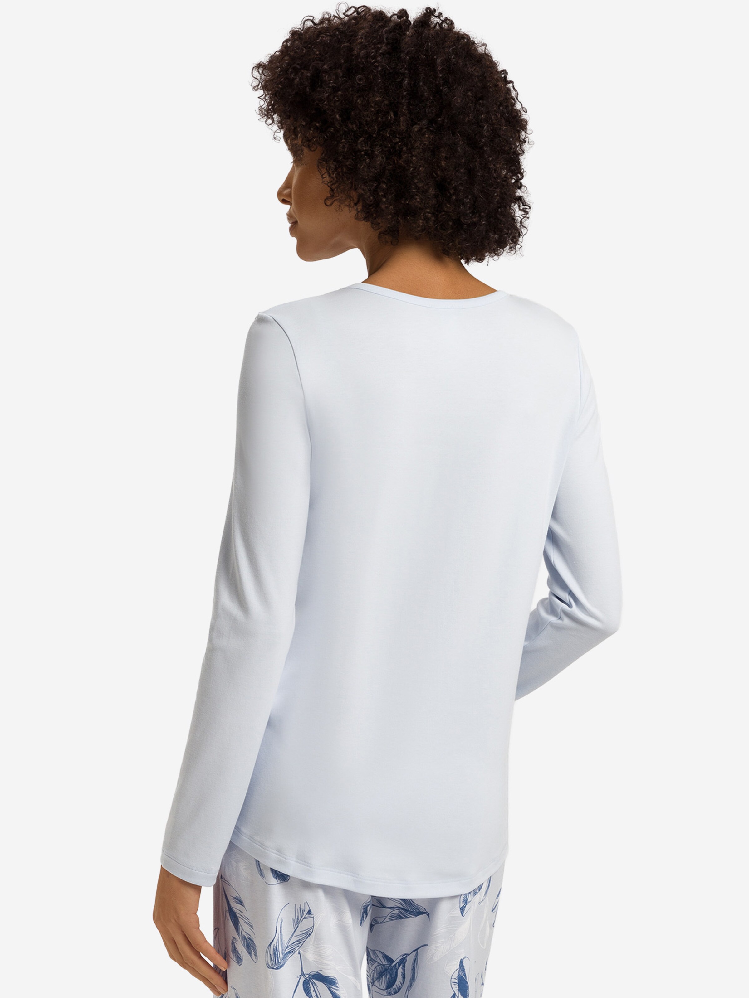 Hanro Pyjamaoberteil ' Loungy Nights ' in Blau