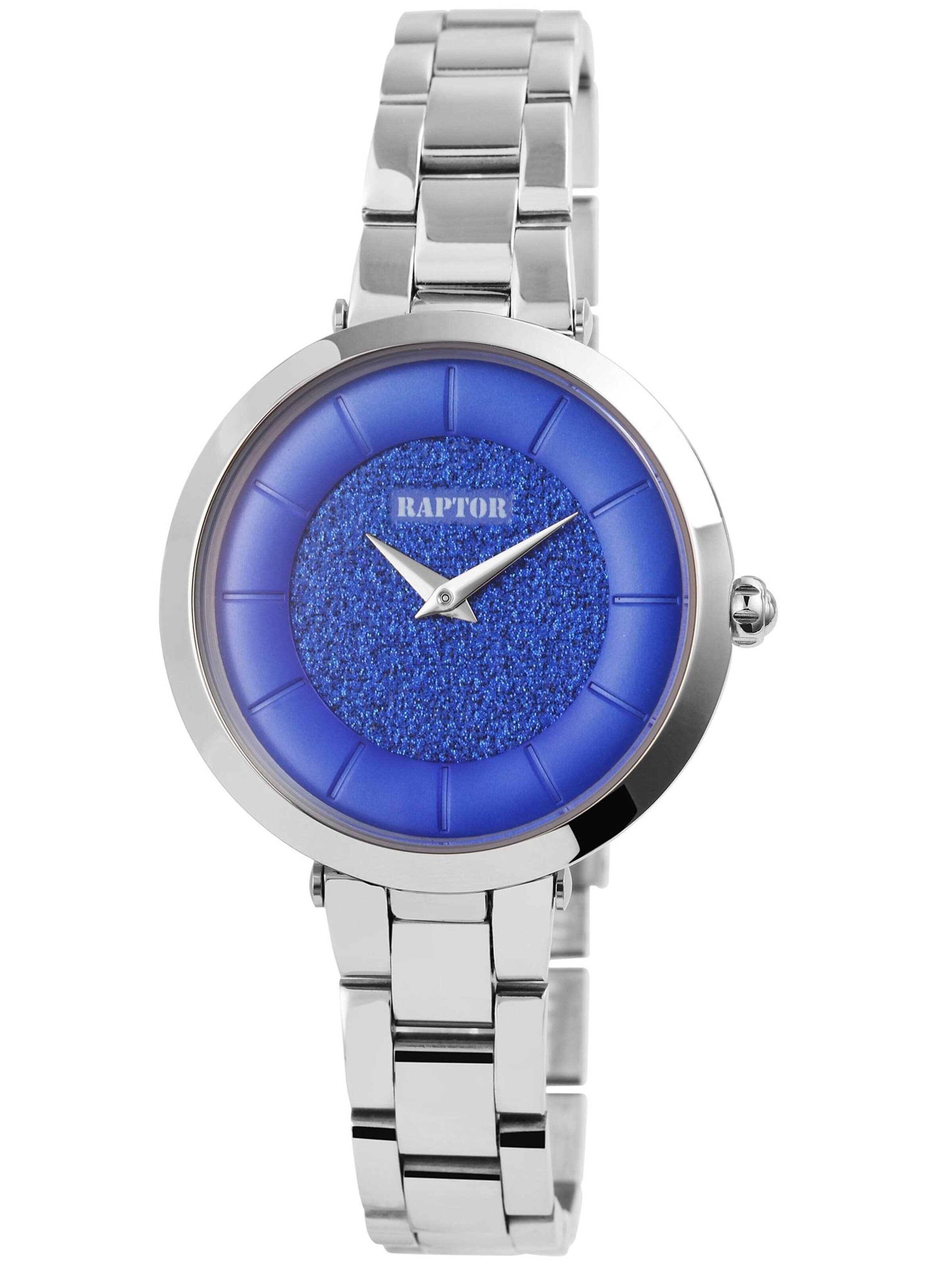 Raptor Analog Watch 'Phyllis, Mineralglas' in Silver: front