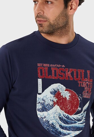 Oldskull Sweatshirt 'Asian Big W Vintage Logo Graphic' in Blauw