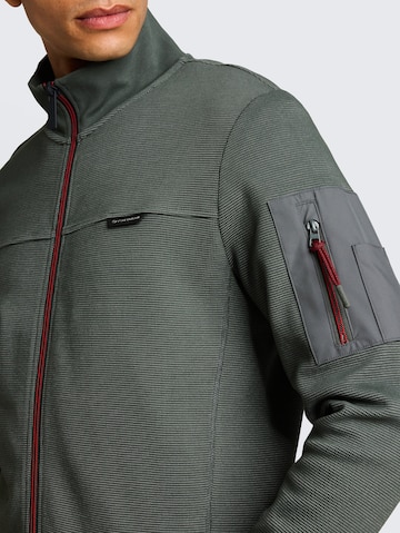 TOM TAILOR Zip-Up Hoodie in Green