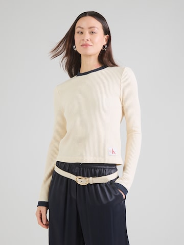 Calvin Klein Jeans Pulóver - bézs: elől