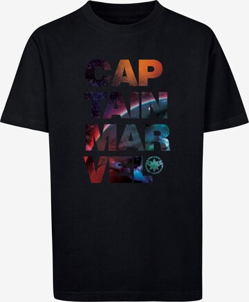 ABSOLUTE CULT Shirt 'Captain Marvel - Space' in Zwart: voorkant