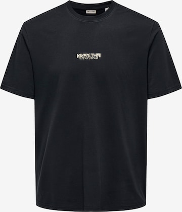 Only & Sons Shirt 'ONSFLOYD' in Zwart: voorkant
