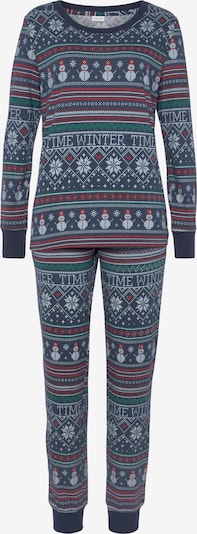 LASCANA Pidžama u tamno plava / zelena / crvena / prljavo bijela, Pregled proizvoda