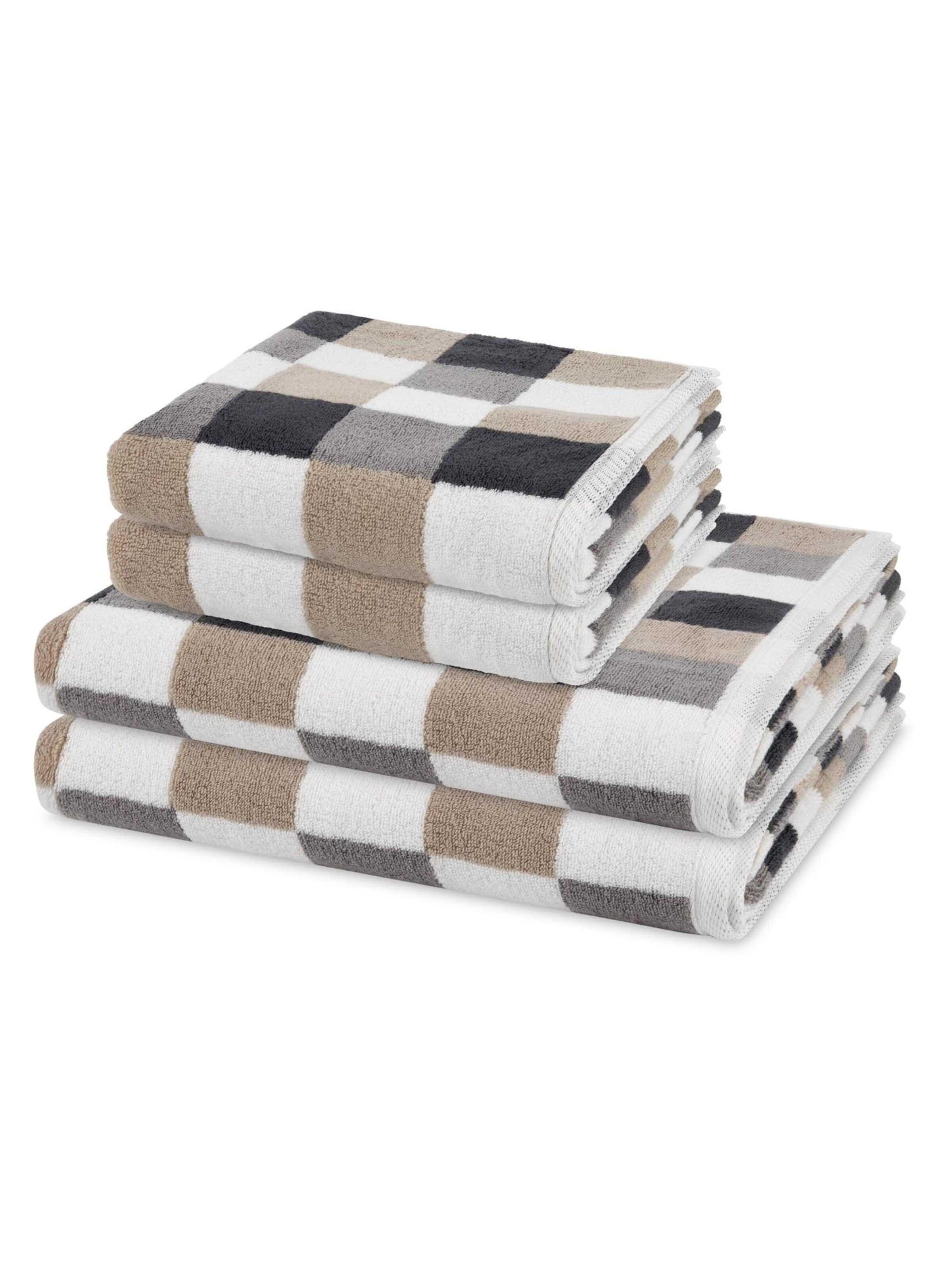 ROSS Towel 'Cashmere feeling Karo' in Brown: front