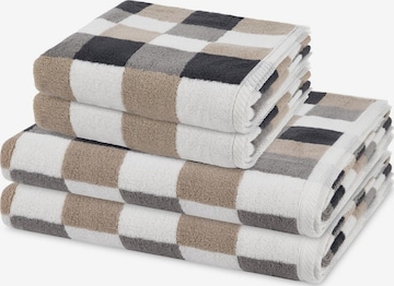 ROSS Handtuch 'Cashmere feeling Karo' in Braun: Vorderseite