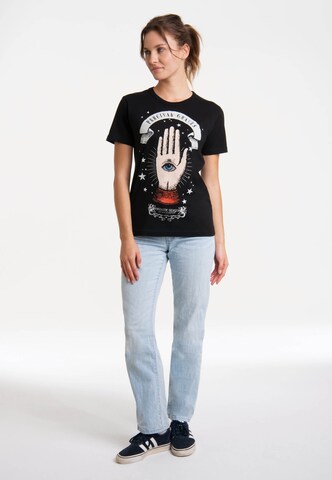 LOGOSHIRT Shirt 'Fantastic Beasts - Percival Graves' in Zwart