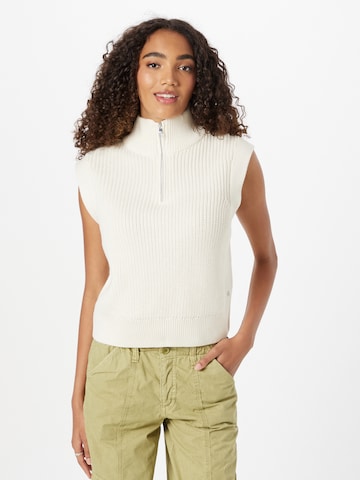 TOM TAILOR DENIM Sweater in White: front