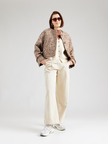 JDY Wide leg Bandplooibroek 'JDYSHIRAZ ASHER' in Beige