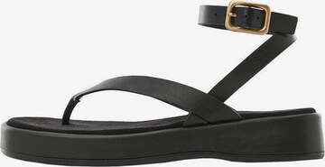 MANGO T-Bar Sandals 'Tila1' in Black: front