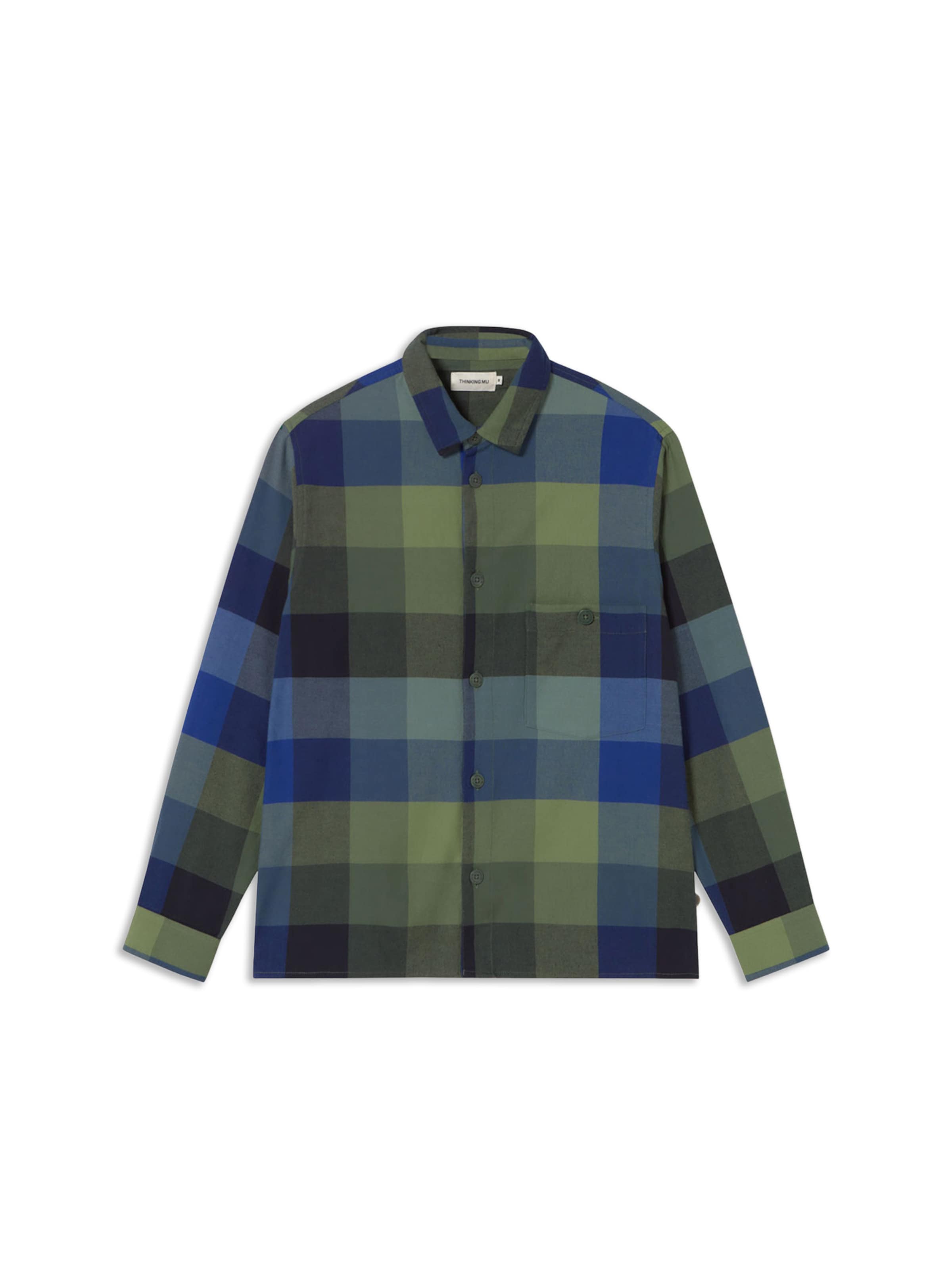 Thinking MU Regular fit Риза 'Theo' в зелено: отпред