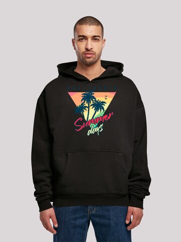 Sweat-shirt 'California Palmen Retro' F4NT4STIC en noir : devant