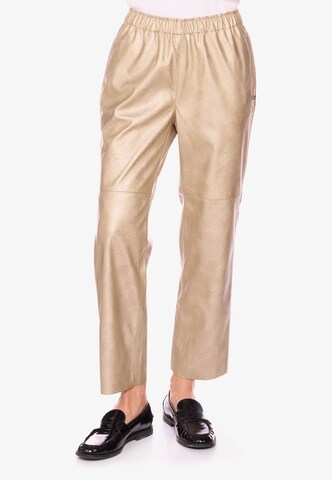 Le Temps Des Cerises Regular Pants 'ANDREE' in Brown: front