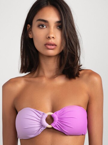 Bandeau Bikini 'Athena Wooden Bikini Set - Lilac' Flavia Valentini en violet