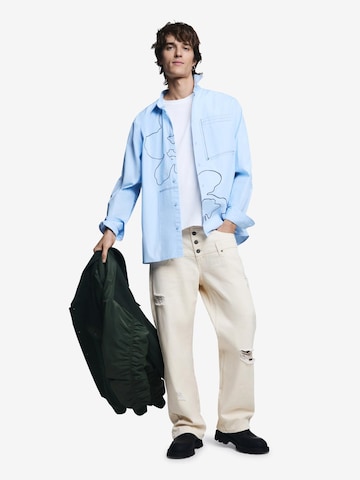 Wide leg Jeans de la Desigual pe alb