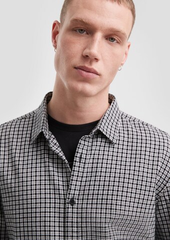 QS Regular fit Overhemd in Zwart