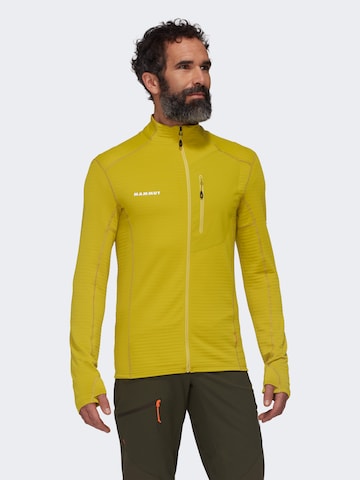 MAMMUT Athletic Zip-Up Hoodie 'Taiss' in Yellow: front