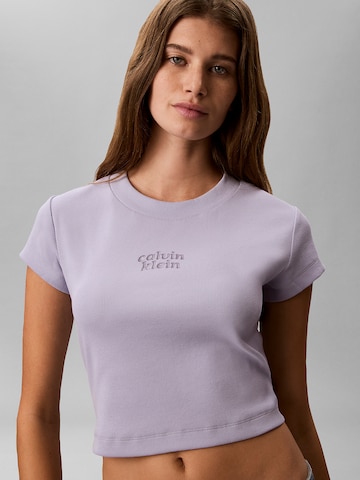 T-shirt Calvin Klein Jeans en violet : devant