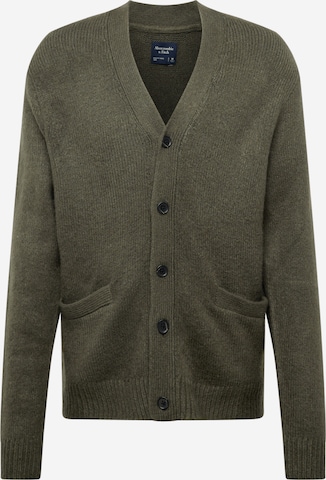 Abercrombie & Fitch Knit Cardigan 'FUZZY' in Green: front