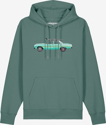 Watapparel Sweatshirt 'Surf Car' in Groen: voorkant