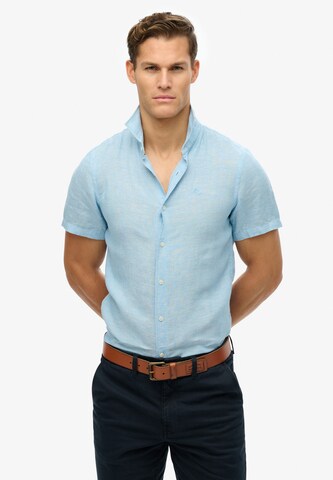 Superdry Regular fit Overhemd in Blauw: voorkant