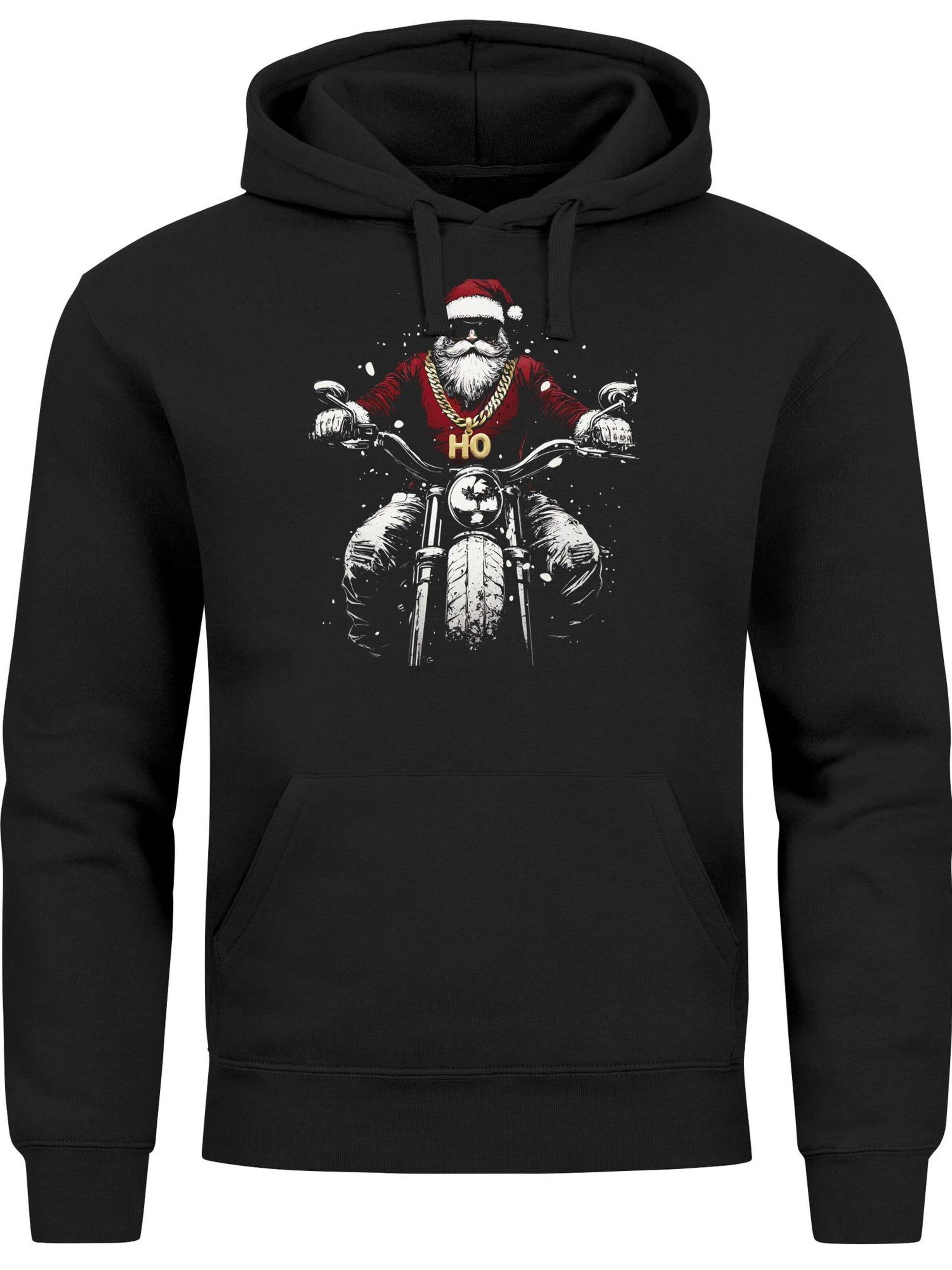 Neverless Pullover 'Santa Biker'‌‌‌‌‌‌‌‌ in Schwarz