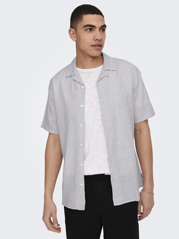 Only & Sons Regular fit Button Up Shirt 'Caiden' in Grey