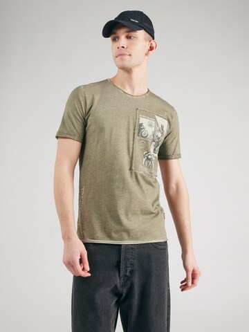 Key Largo Shirt 'WHEELS' in Groen: voorkant