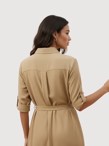 WEARABLE STORIES Jurk 'Lisanne' in Bruin