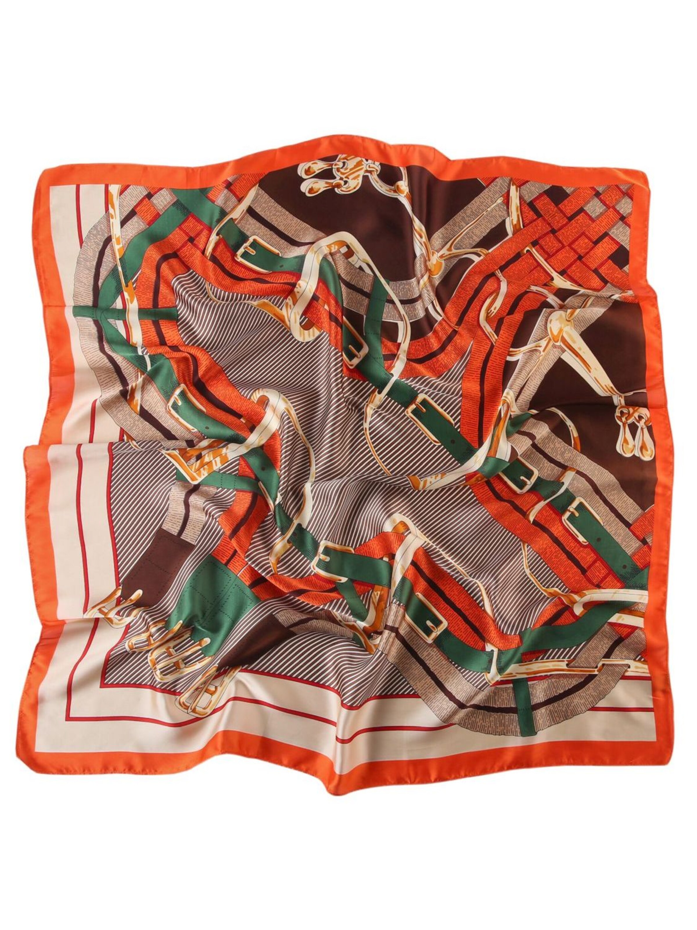 Écharpe 'Grand carré de Soie Interbelts Zoé' alberto cabale en orange : devant